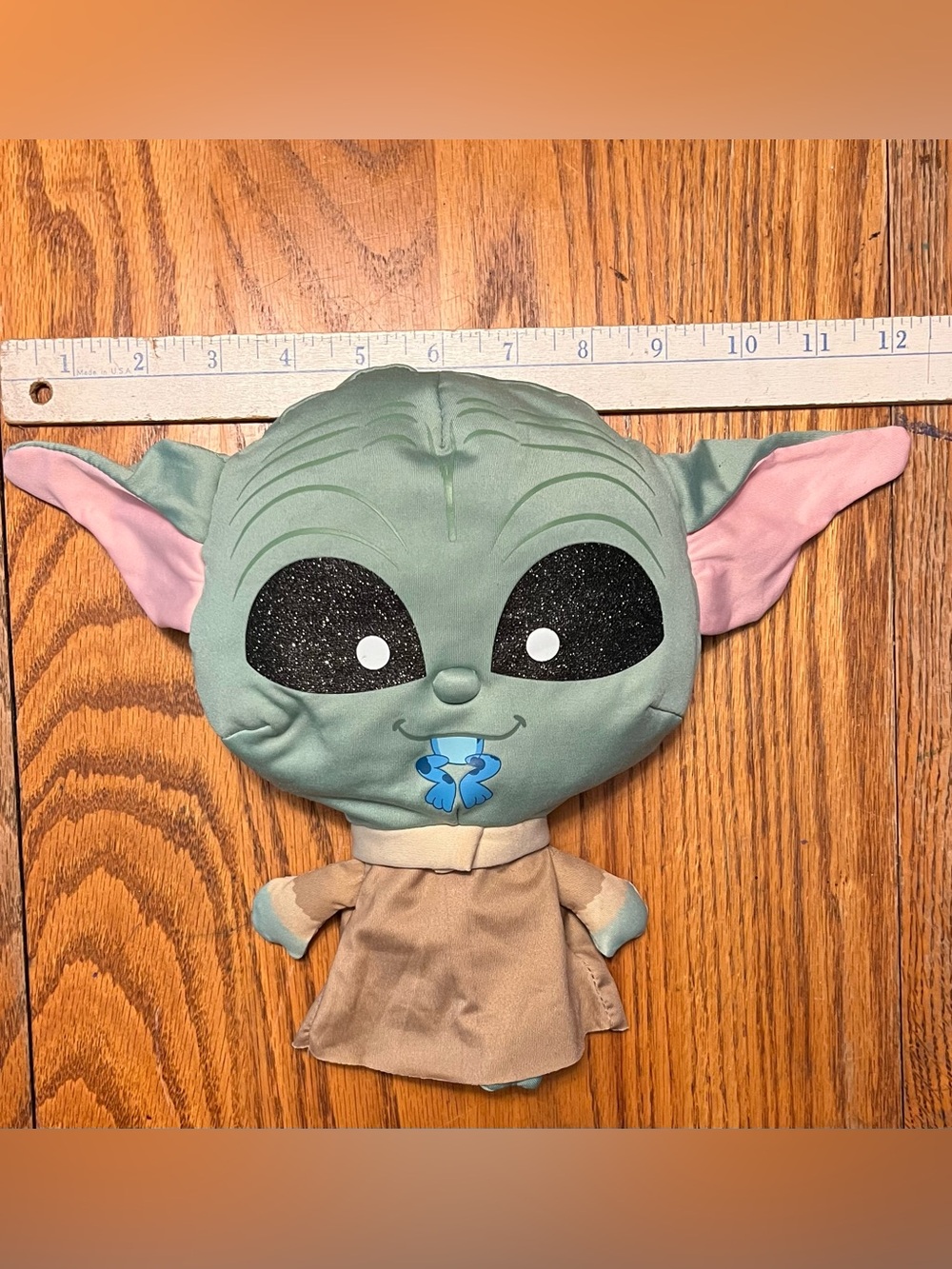 Just Play Star Wars Doorables Puffables plush Grogu w blue frog & glittery eyes